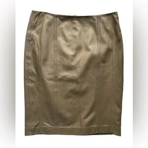 Etcetera Luxe Soft Leather Taupe Skirt